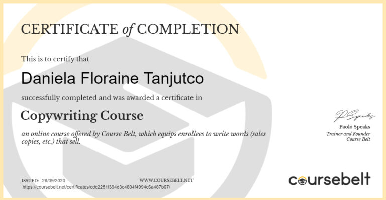 Copywriting Certificate