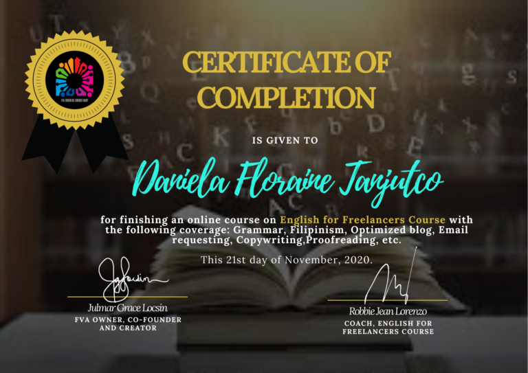 Daniela Tanjutco_Englsh for Freelancers Certificate